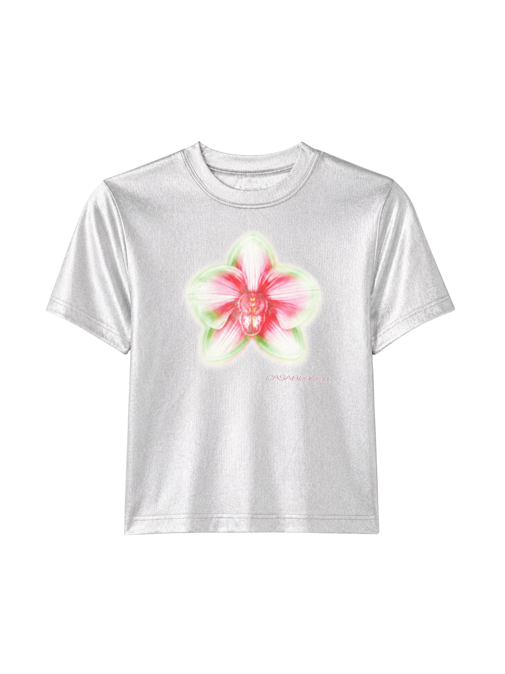 CASABLANCA WOMEN Glitch Orchid Ribbed Top Silver