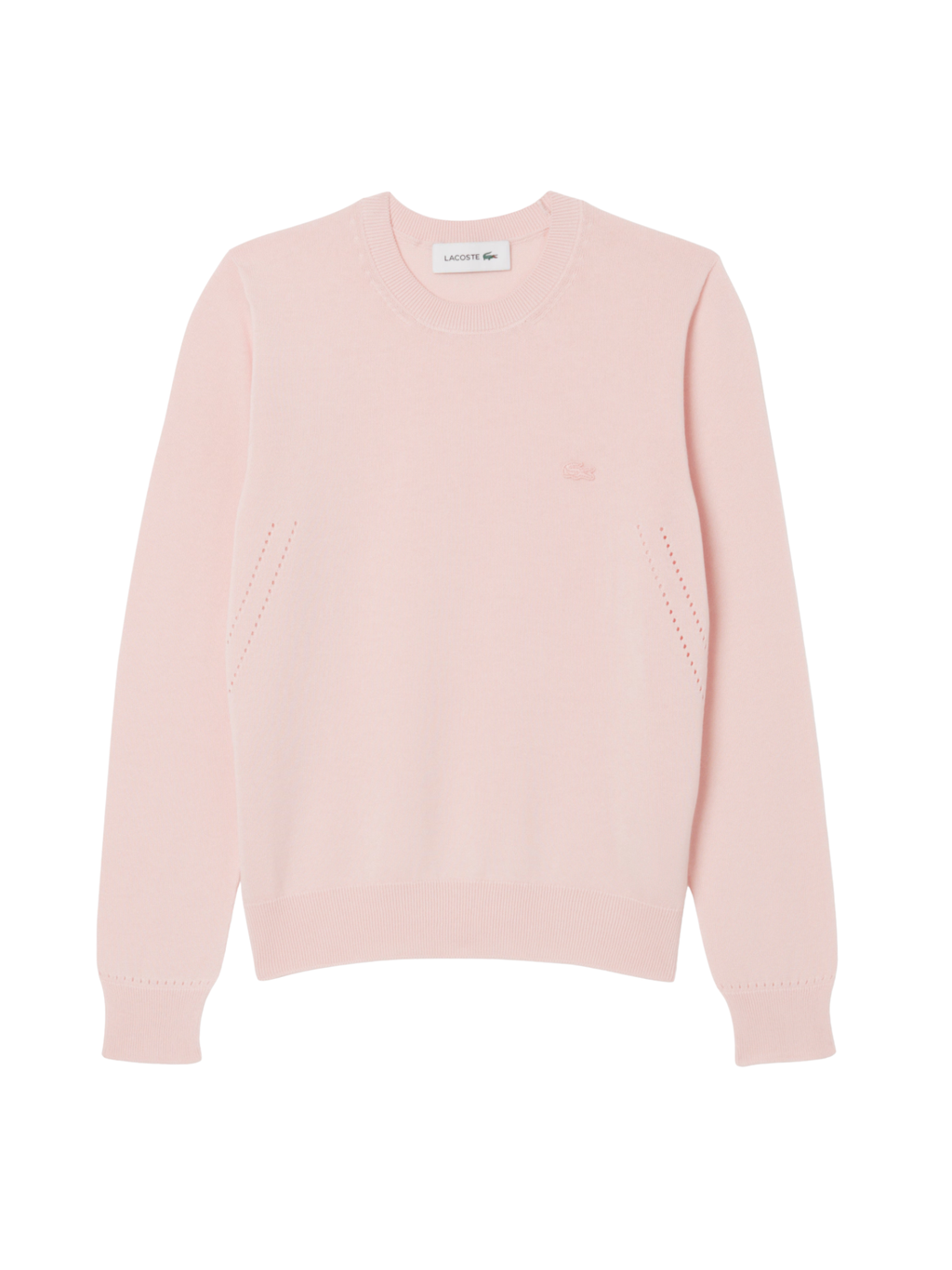 LACOSTE WOMEN 3D Knit Crew Neck Sweater Light Pink