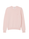 LACOSTE WOMEN 3D Knit Crew Neck Sweater Light Pink