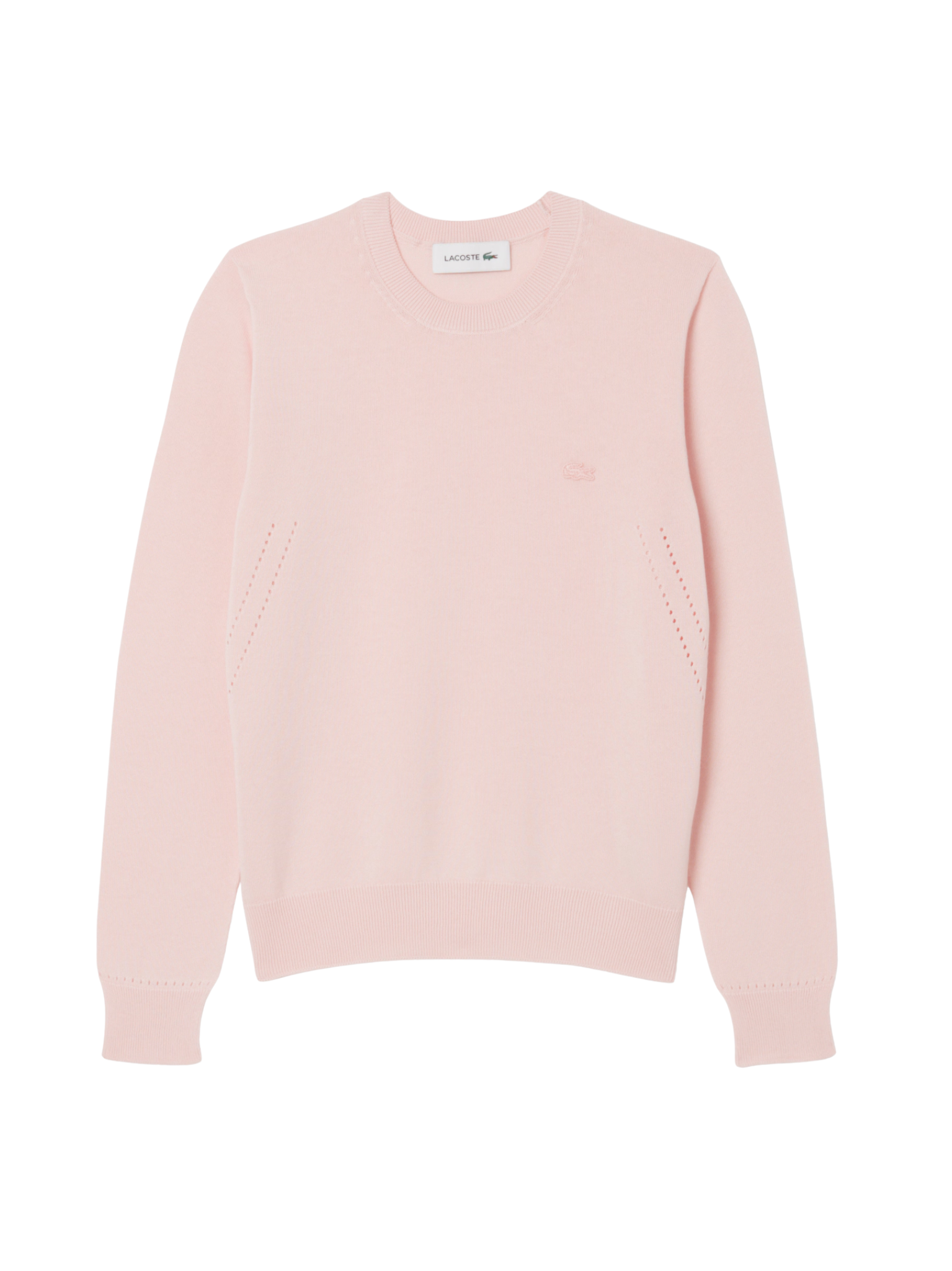 LACOSTE WOMEN 3D Knit Crew Neck Sweater Light Pink