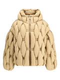 RAXXY 3D Down-Filled Woven Puffer Hooded Woven Puffer Jacket Camel