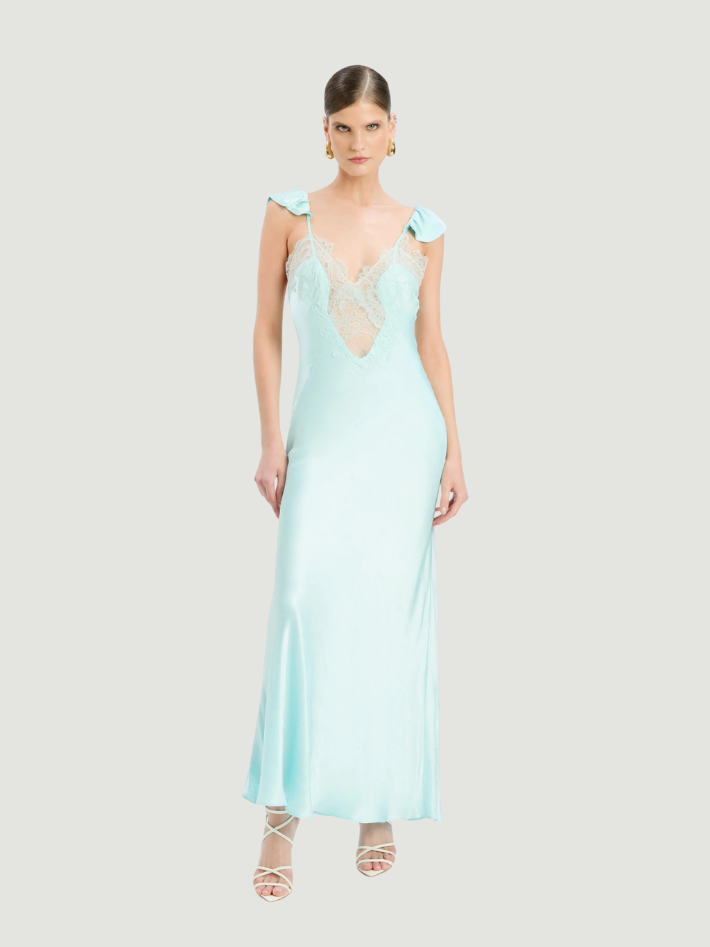 BARDOT WOMEN Ivy Lace Detail Maxi Dress Aqua