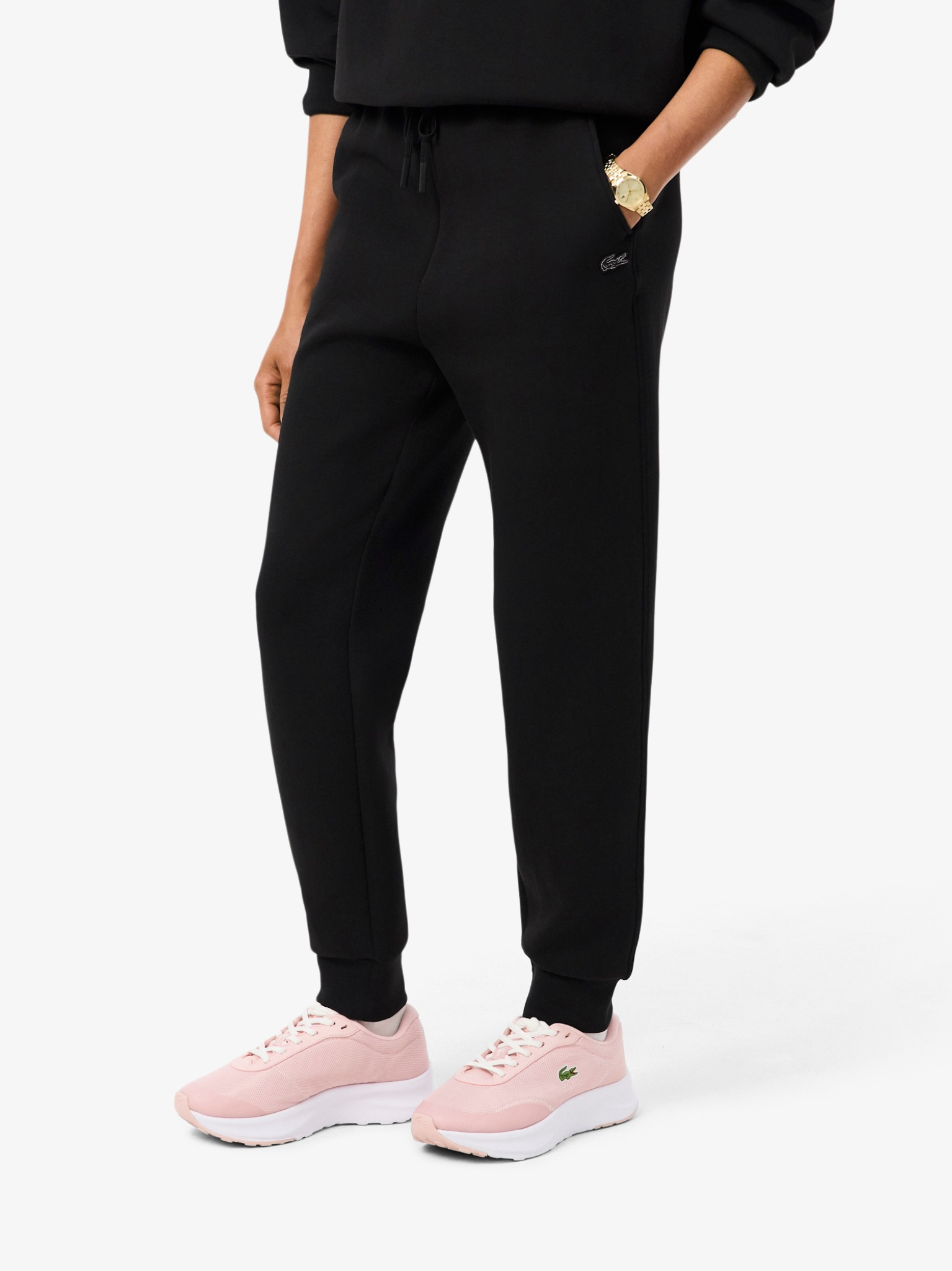LACOSTE WOMEN Double Face Jersey Sweatpants Black