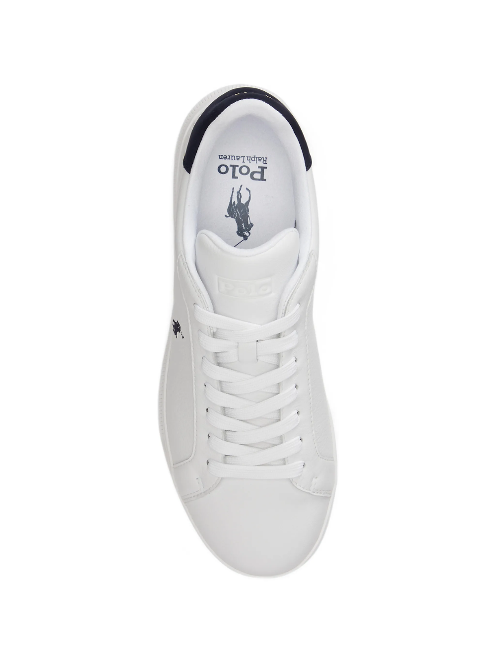 RALPH LAUREN Heritage Court II Leather Sneakers White/Hunter Navy