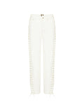 ROTATE BIRGER CHRISTENSEN WOMEN Loose Fit Laced Jeans White Denim