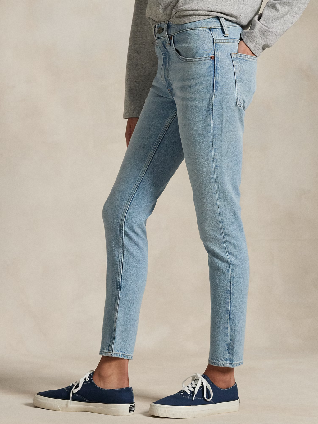 RALPH LAUREN WOMEN Mid Rise Super-slim Jeans Dulah Wash