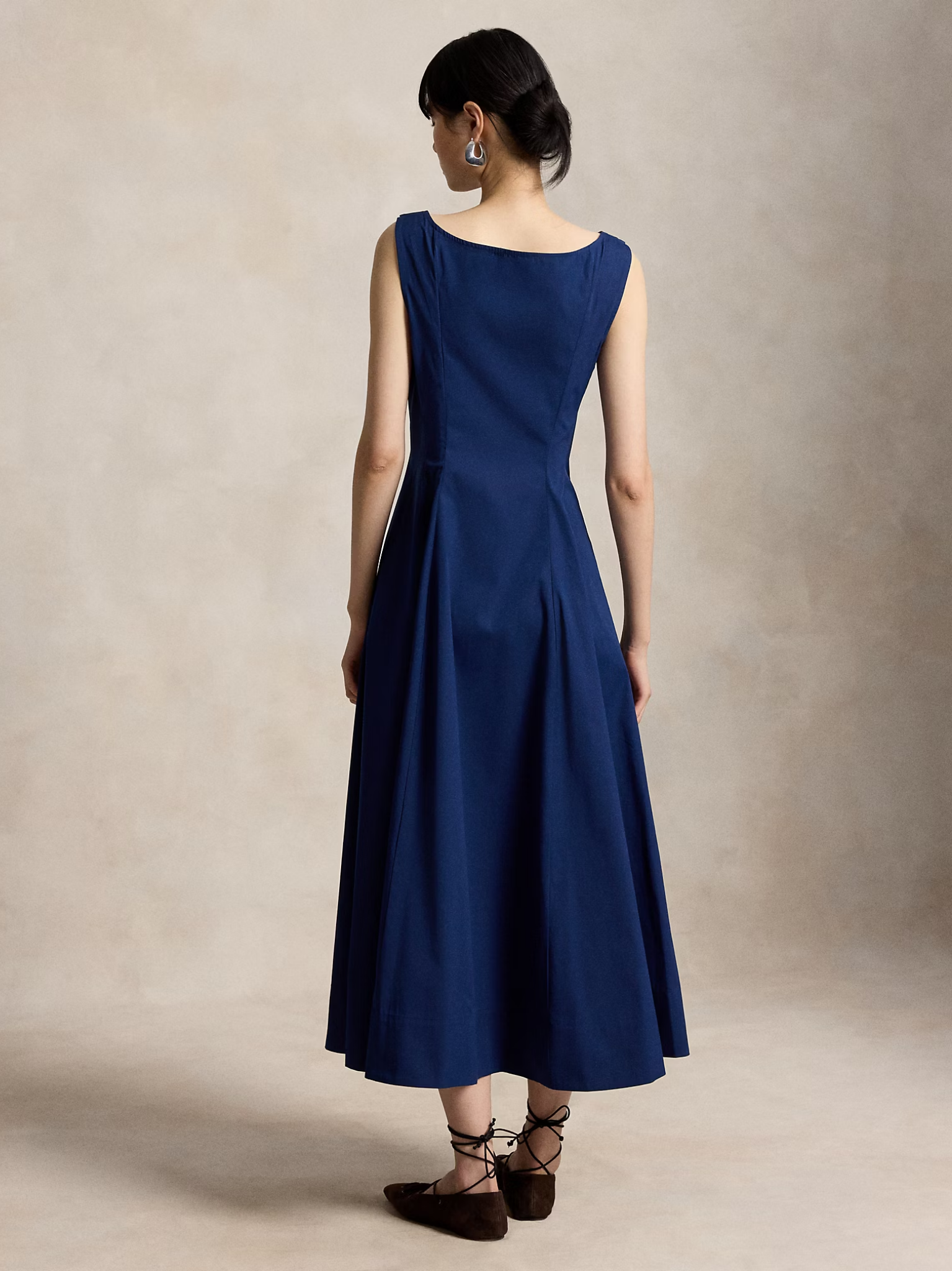 RALPH LAUREN WOMEN Panelled Cotton Dress East Side Royal