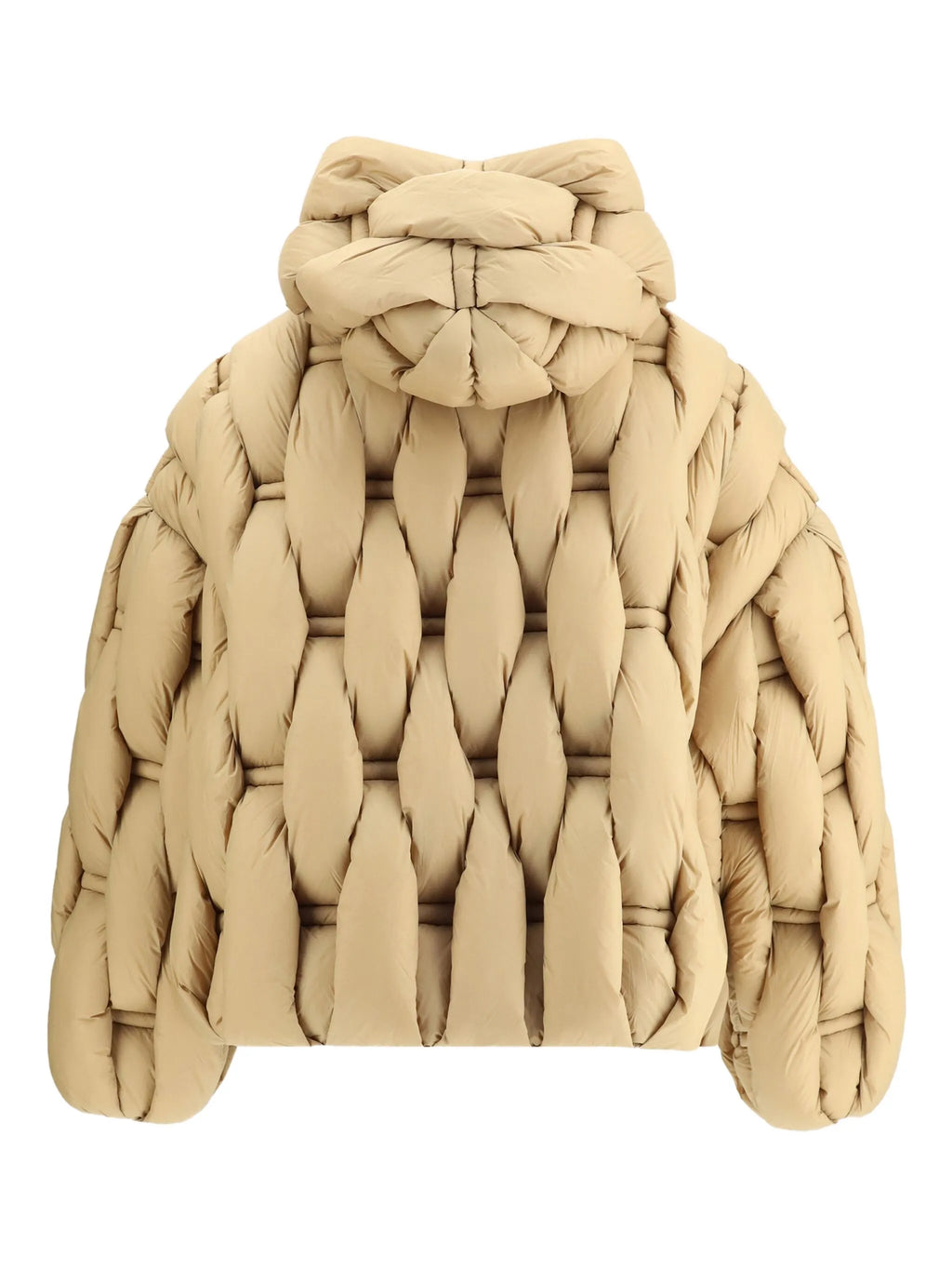 RAXXY 3D Down-Filled Woven Puffer Hooded Woven Puffer Jacket Camel