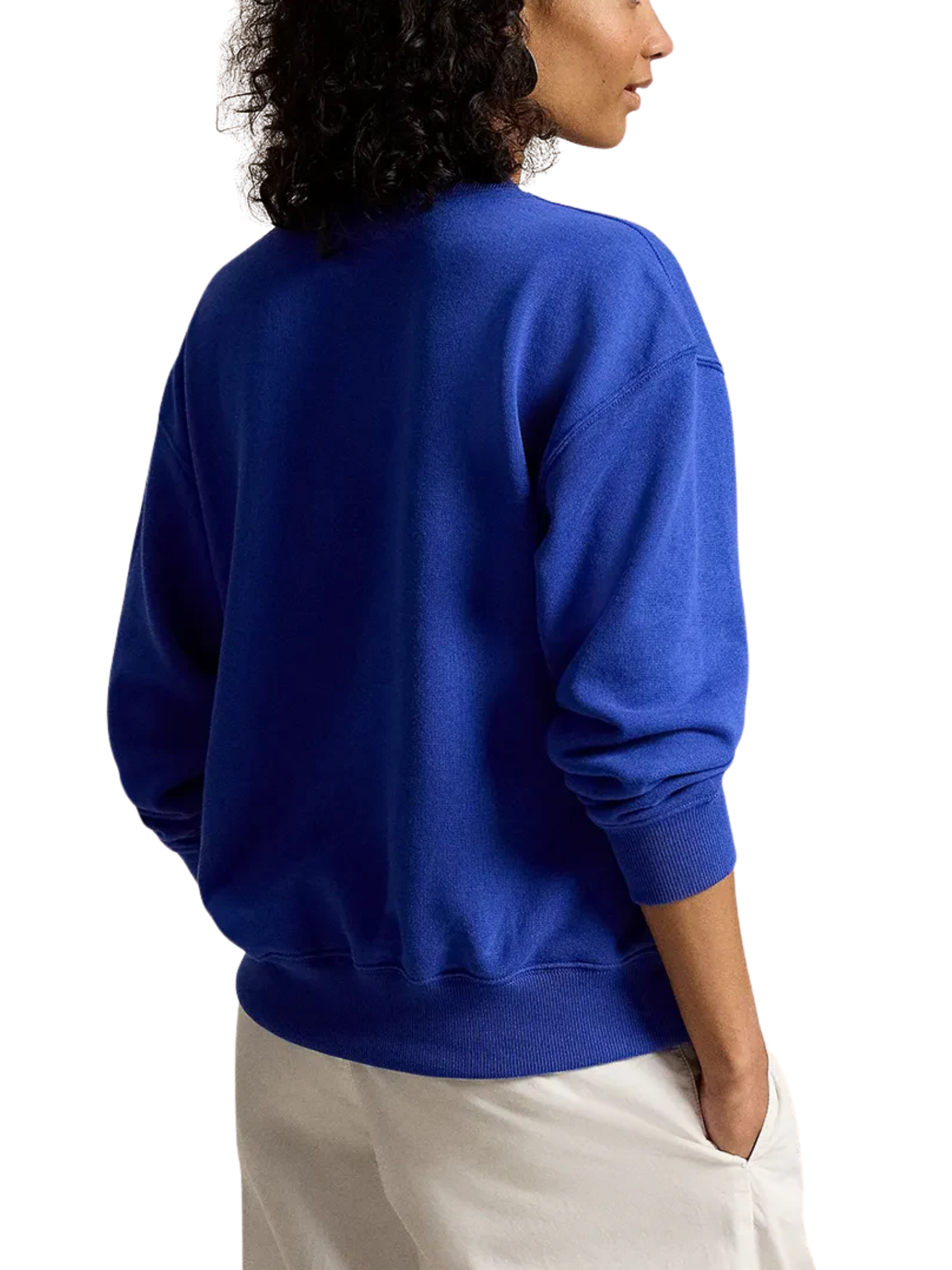 RALPH LAUREN WOMEN Polo Bear Lightweight Fleece Crewneck Gala Blue