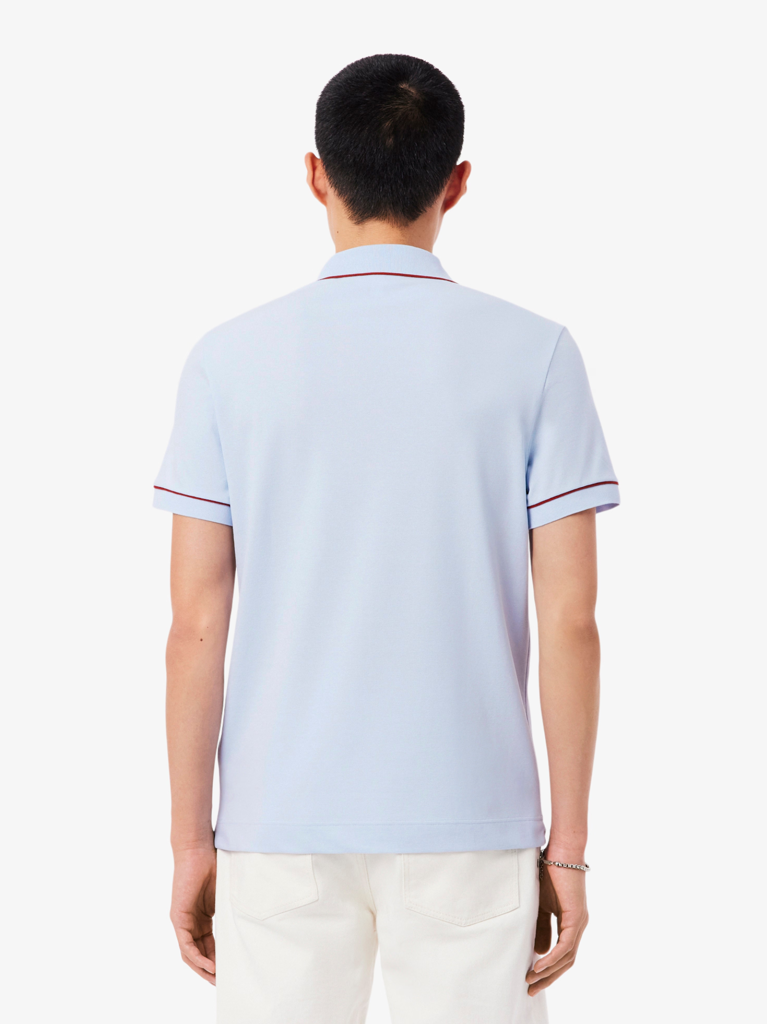 LACOSTE Regular Fit Paris Stretch Piqué Polo Shirt Light Blue
