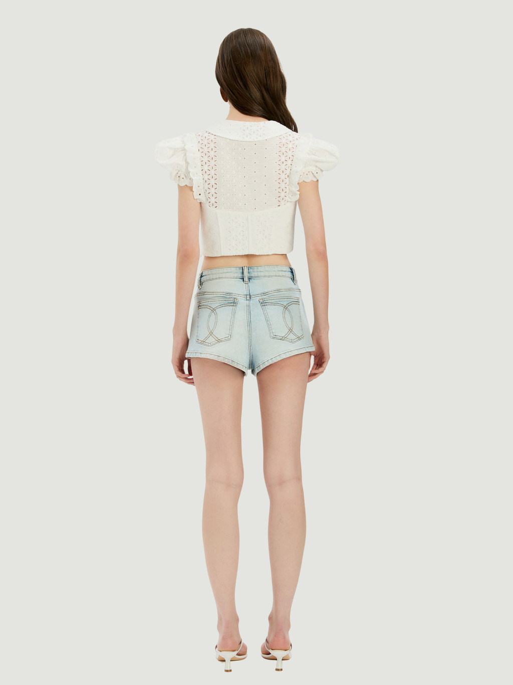 BARDOT WOMEN Allington Broderie Corset Top Orchid White