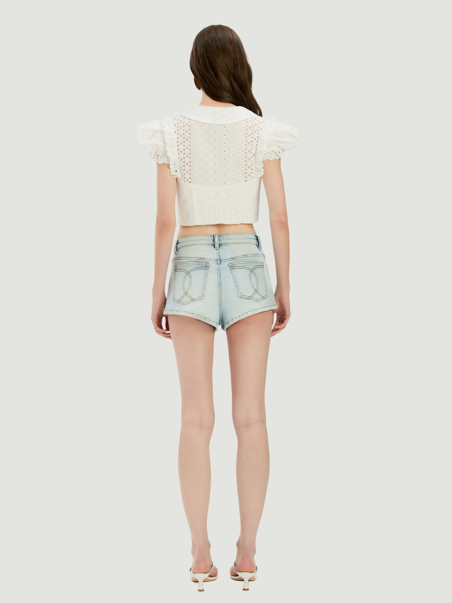 BARDOT WOMEN Allington Broderie Corset Top Orchid White
