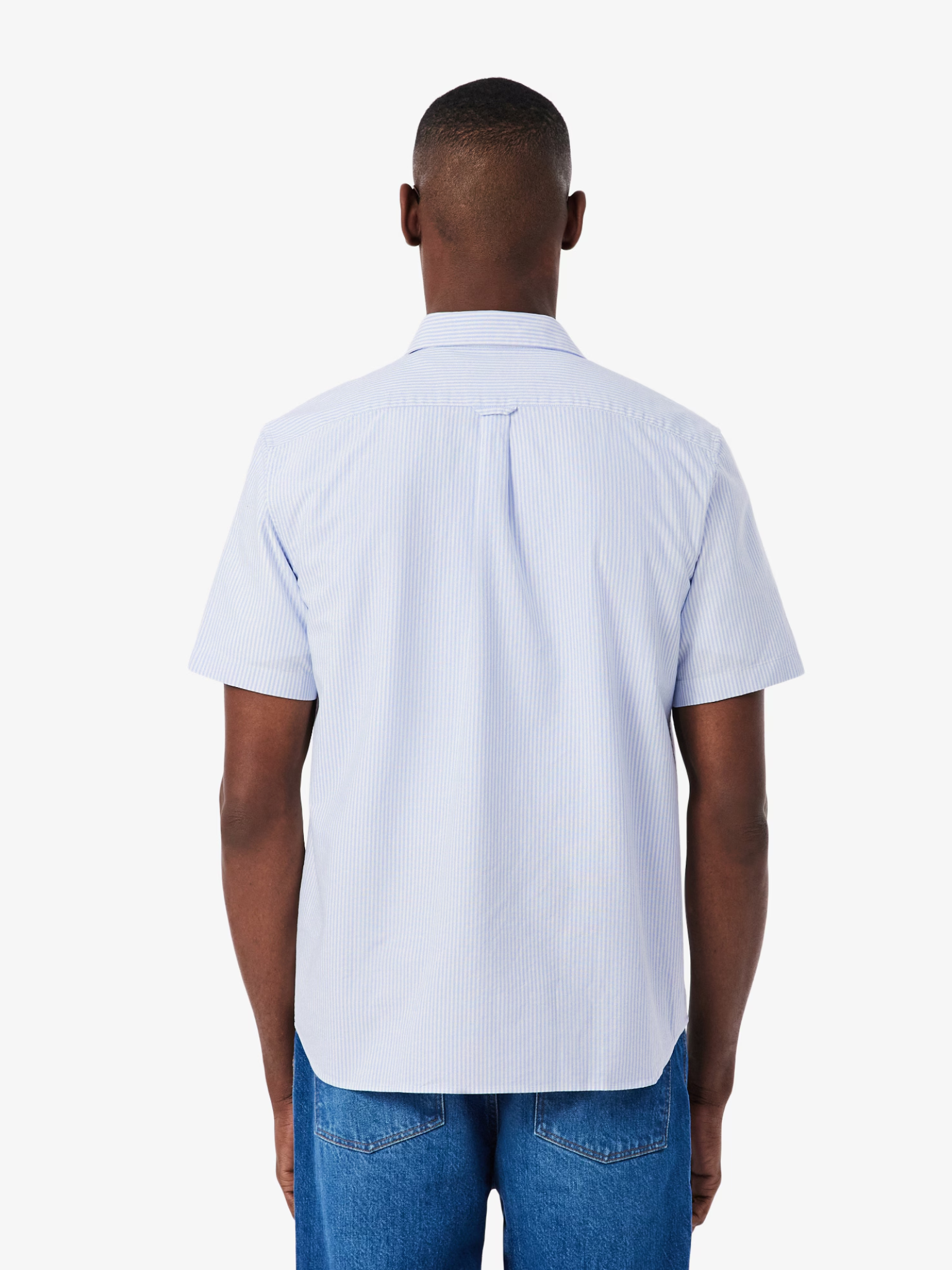 LACOSTE Regular Fit Short Sleeved Oxford Shirt Blue