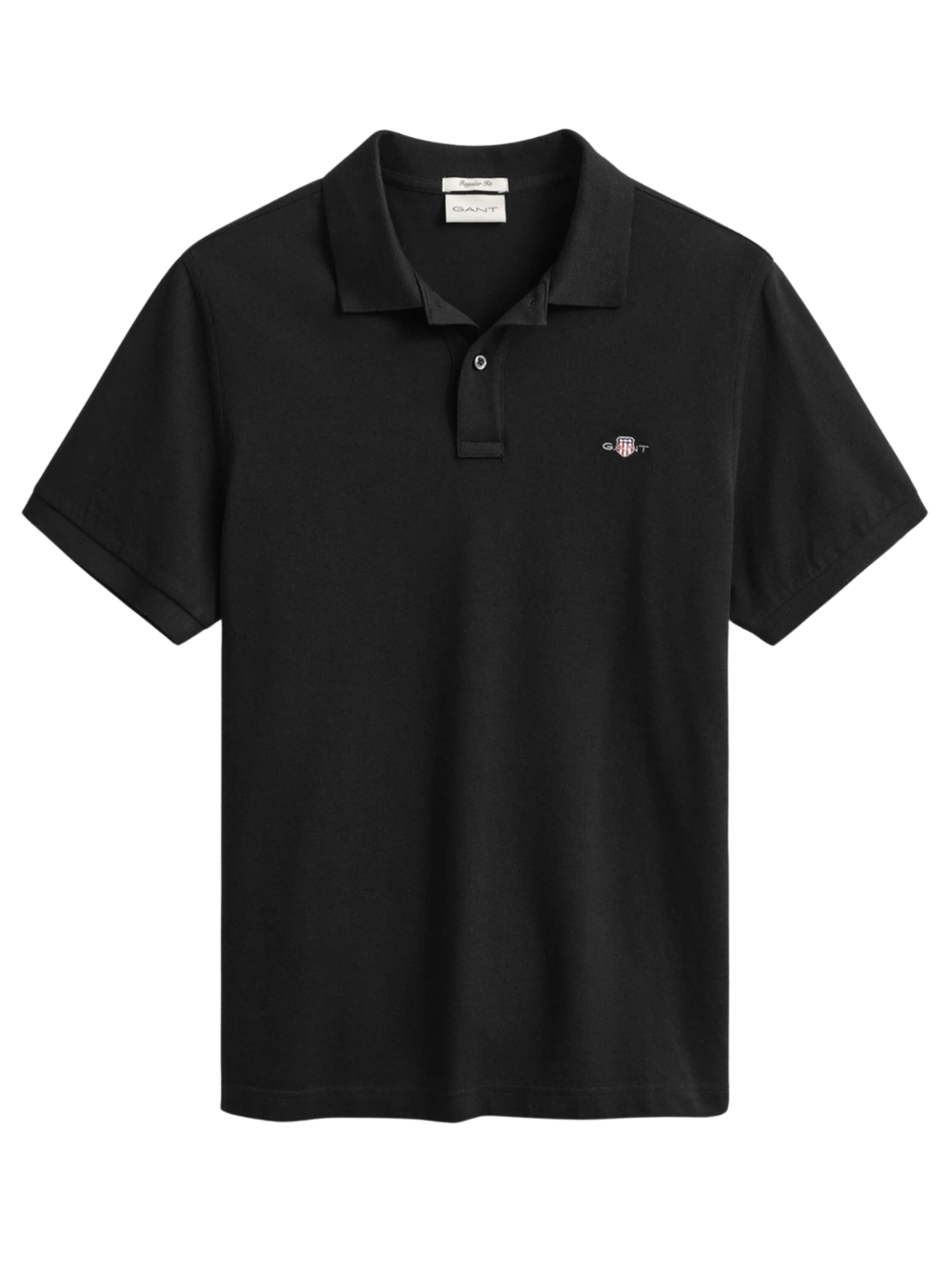 GANT Regular Fit Shield Piqué Polo Shirt Black