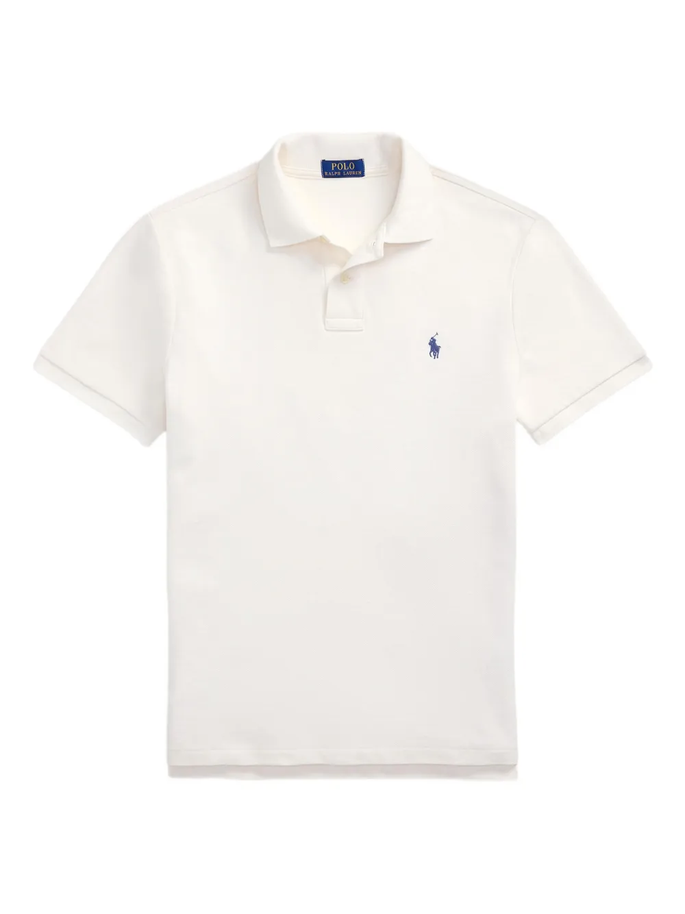 RALPH LAUREN Slim Fit Mesh Polo Shirt Pale Cream