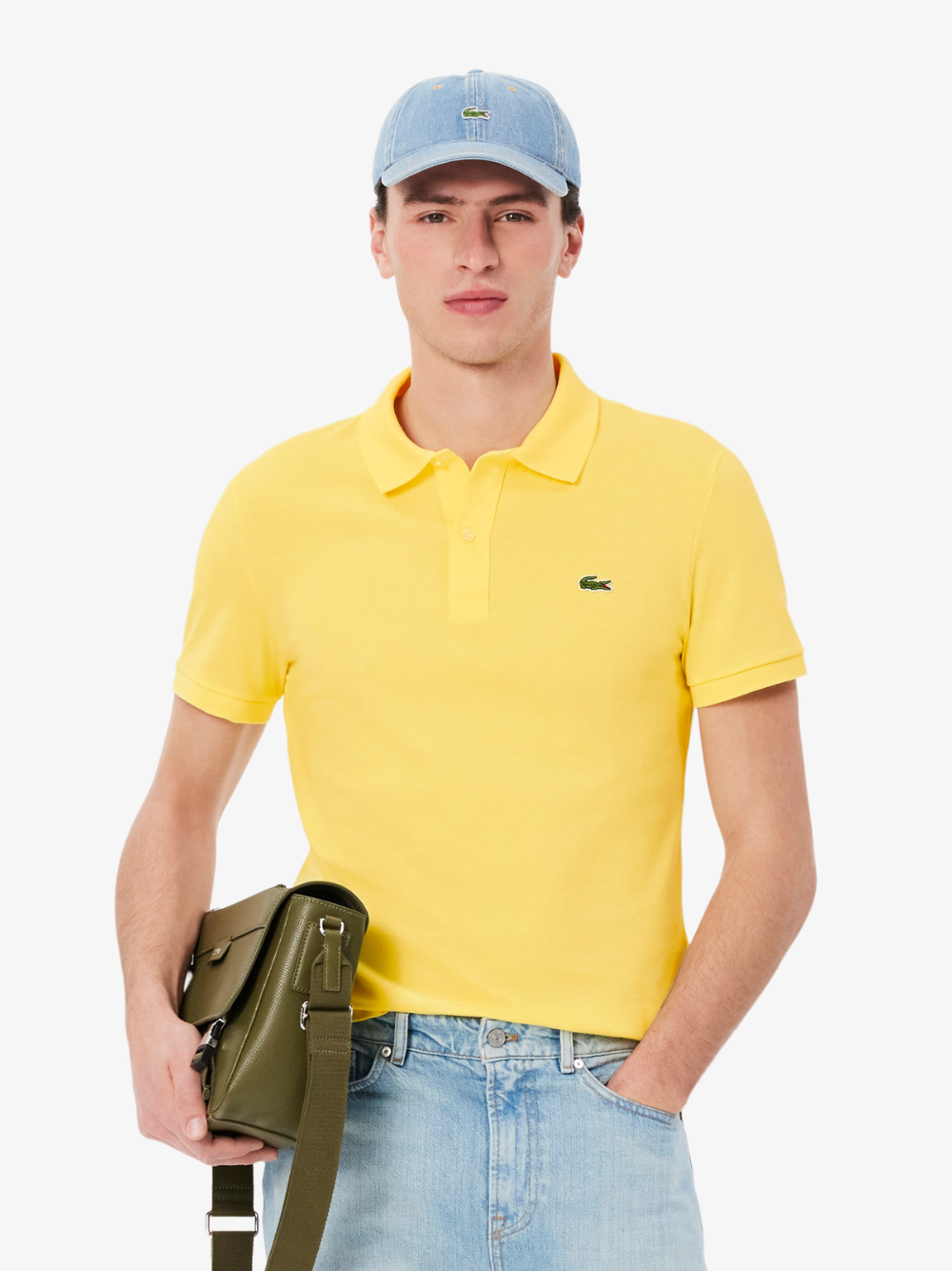 LACOSTE Slim Fit L.12.12 Piqué Polo Shirt Pastel Yellow