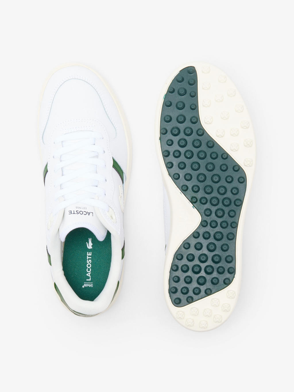 LACOSTE T-Clip Golf Leather Golf Shoes White/Green