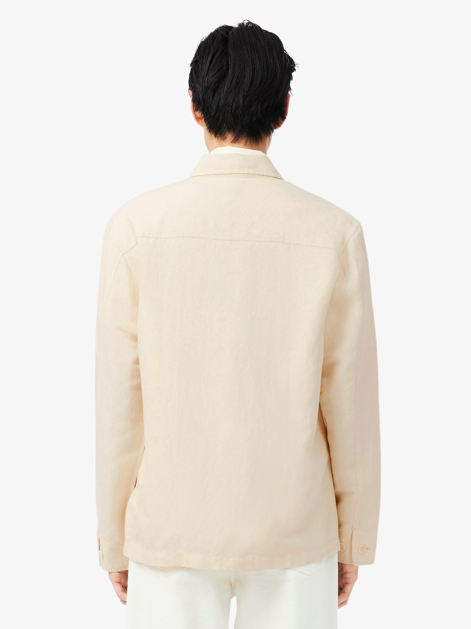 LACOSTE Linen Blend Overshirt Beige