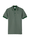 LACOSTE Classic Fit Monogram Jacquard Polo Shirt Green