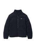 LACOSTE Water-Repellent Hooded Down Jacket Navy Blue