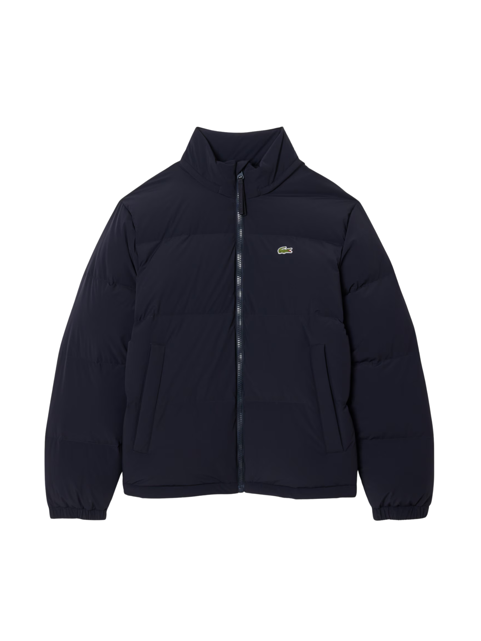 LACOSTE Water-Repellent Hooded Down Jacket Navy Blue