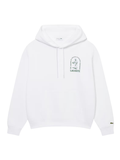 LACOSTE Loose Fit Printed Hoodie White