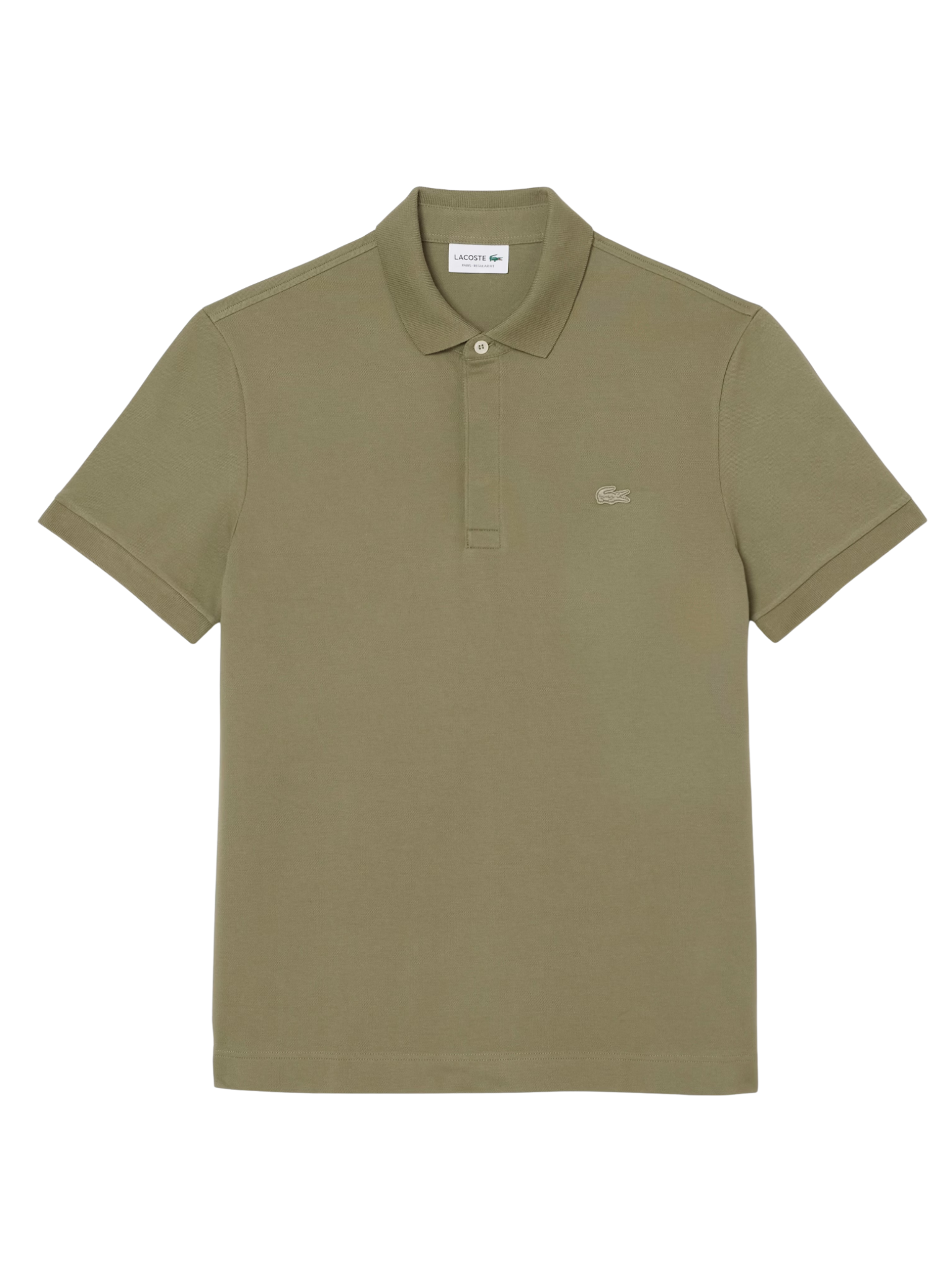 LACOSTE Regular Fit Paris Stretch Piqué Polo Shirt Khaki Green