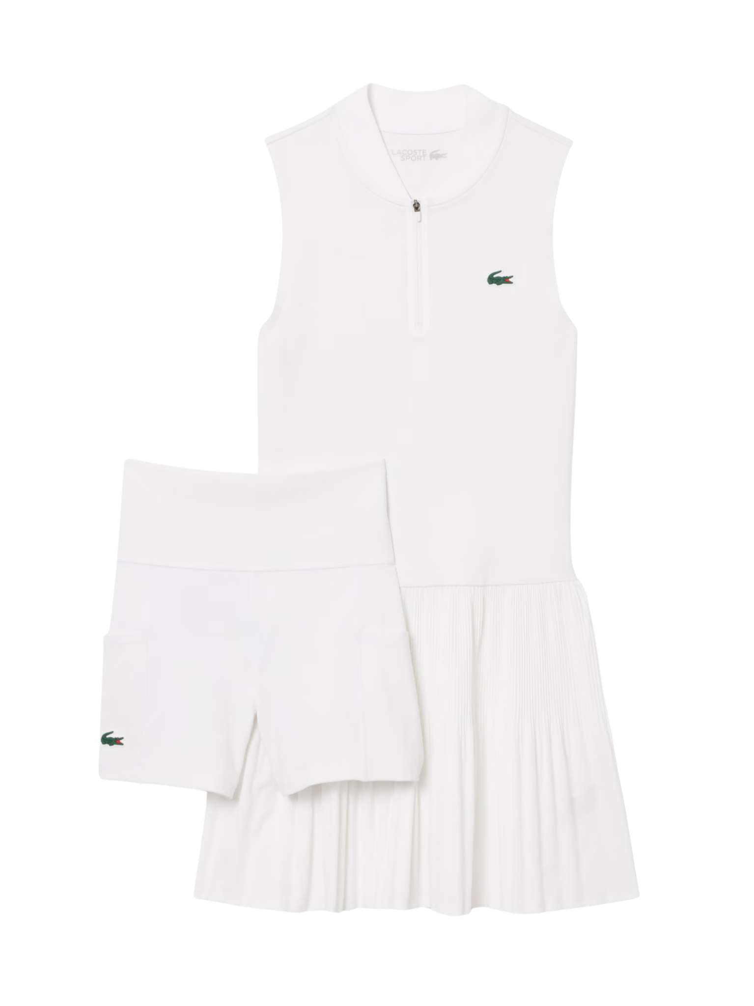 LACOSTE WOMEN Ultra Dry Stretch Tennis Dress with Liner White