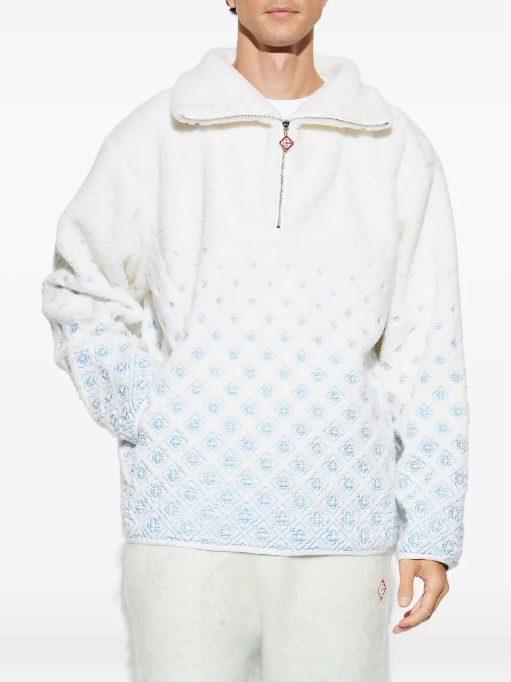 CASABLANCA Monogram Fleece Sweatshirt White