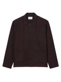 LACOSTE Linen Blend Overshirt Brown