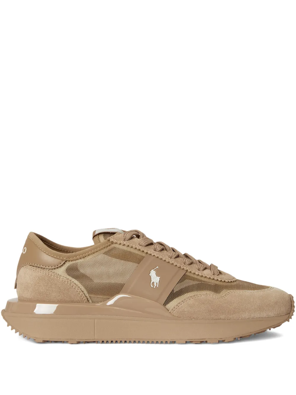 RALPH LAUREN Train 89 Mesh-Suede Sneakers Cafe Tan