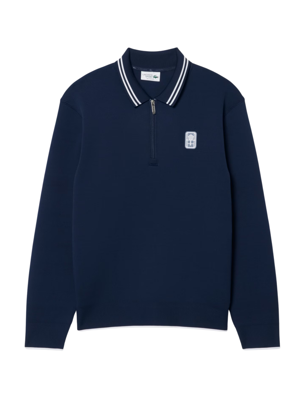 LACOSTE Tennis Heritage Polo Collar Zipped Sweatshirt Midnight Blue