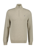 GANT Casual Cotton Half-Zip Sweater Oat Melange