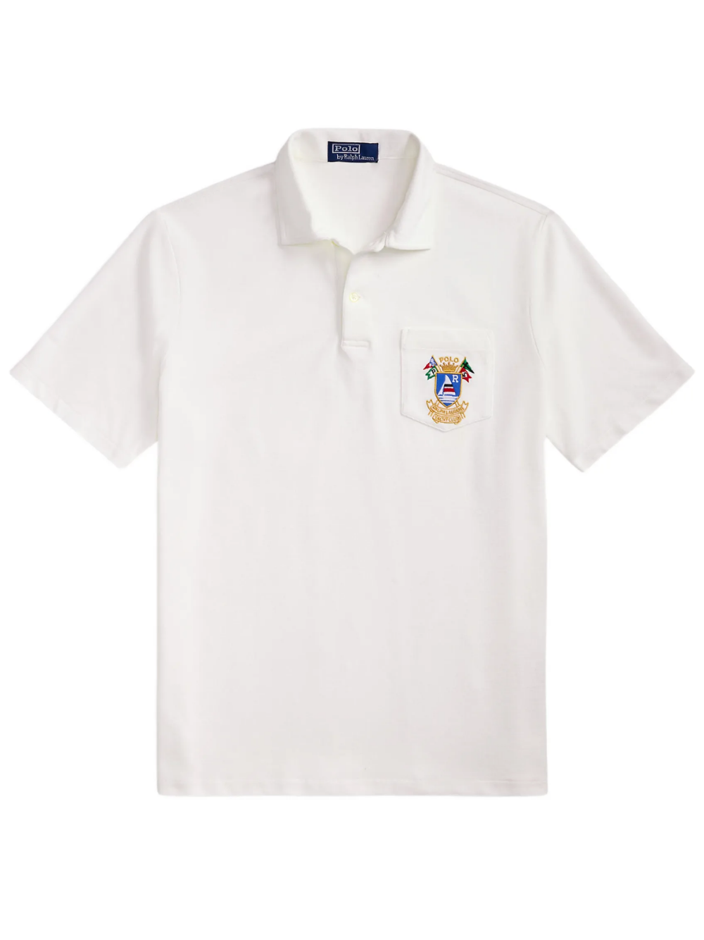 RALPH LAUREN Classic Fit Crest Mesh Polo Shirt White
