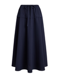 RALPH LAUREN WOMEN Cotton Canvas A-Line Skirt Hunter Navy