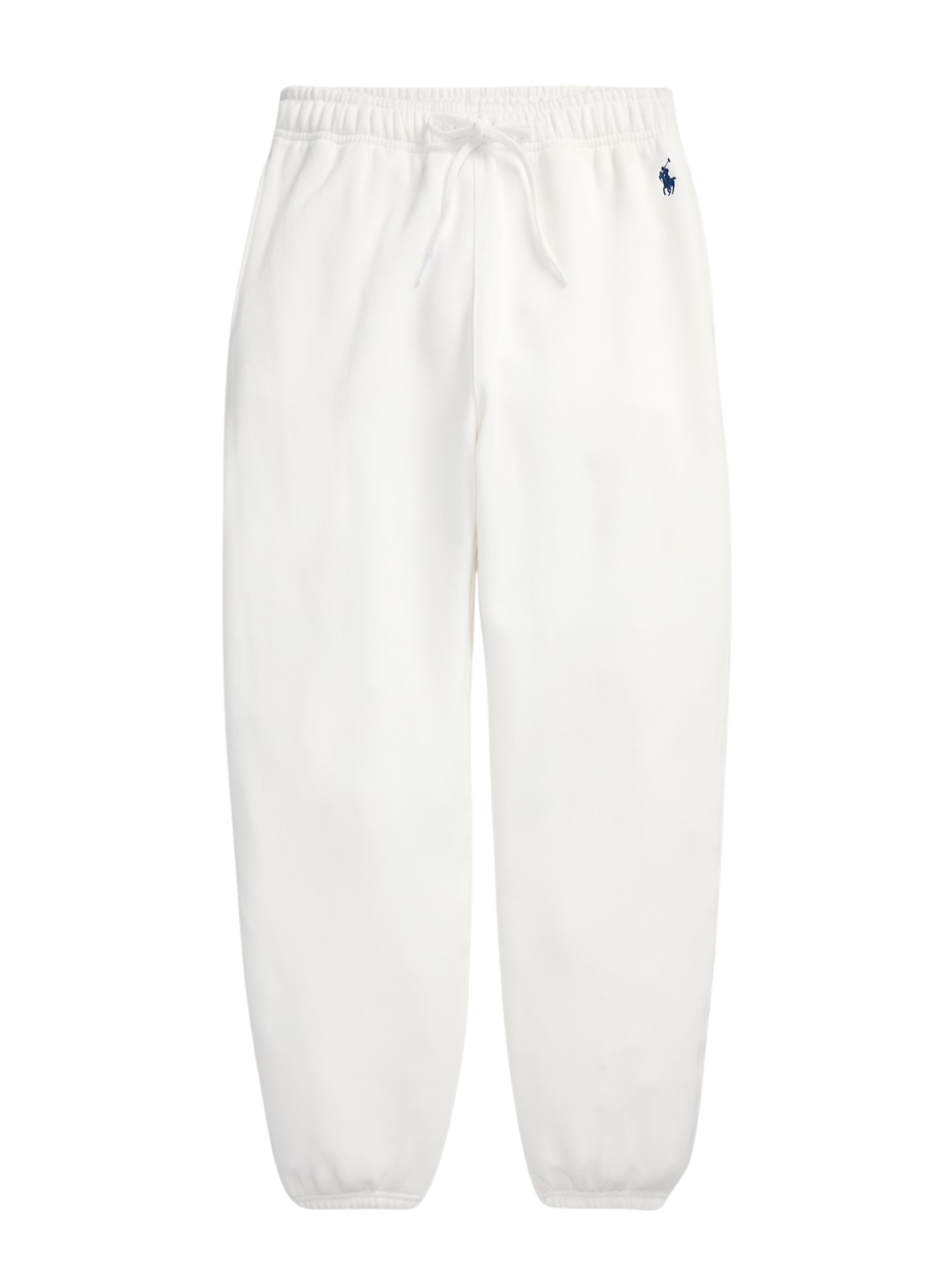 RALPH LAUREN WOMEN Fleece Drawstring Tracksuit Bottoms White