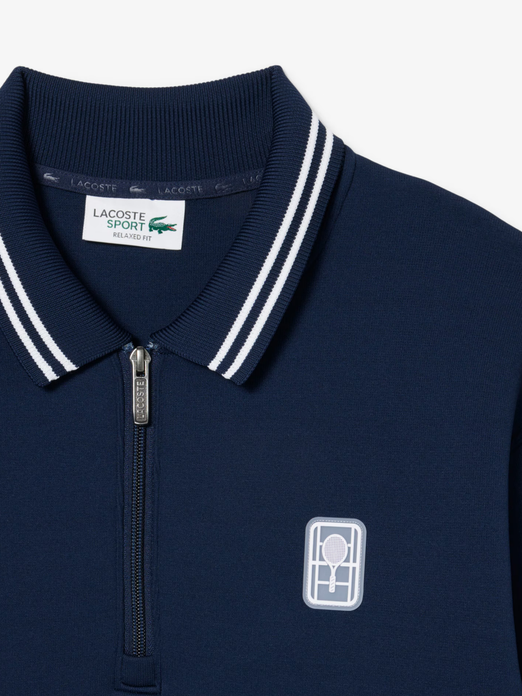 LACOSTE Tennis Heritage Polo Collar Zipped Sweatshirt Midnight Blue
