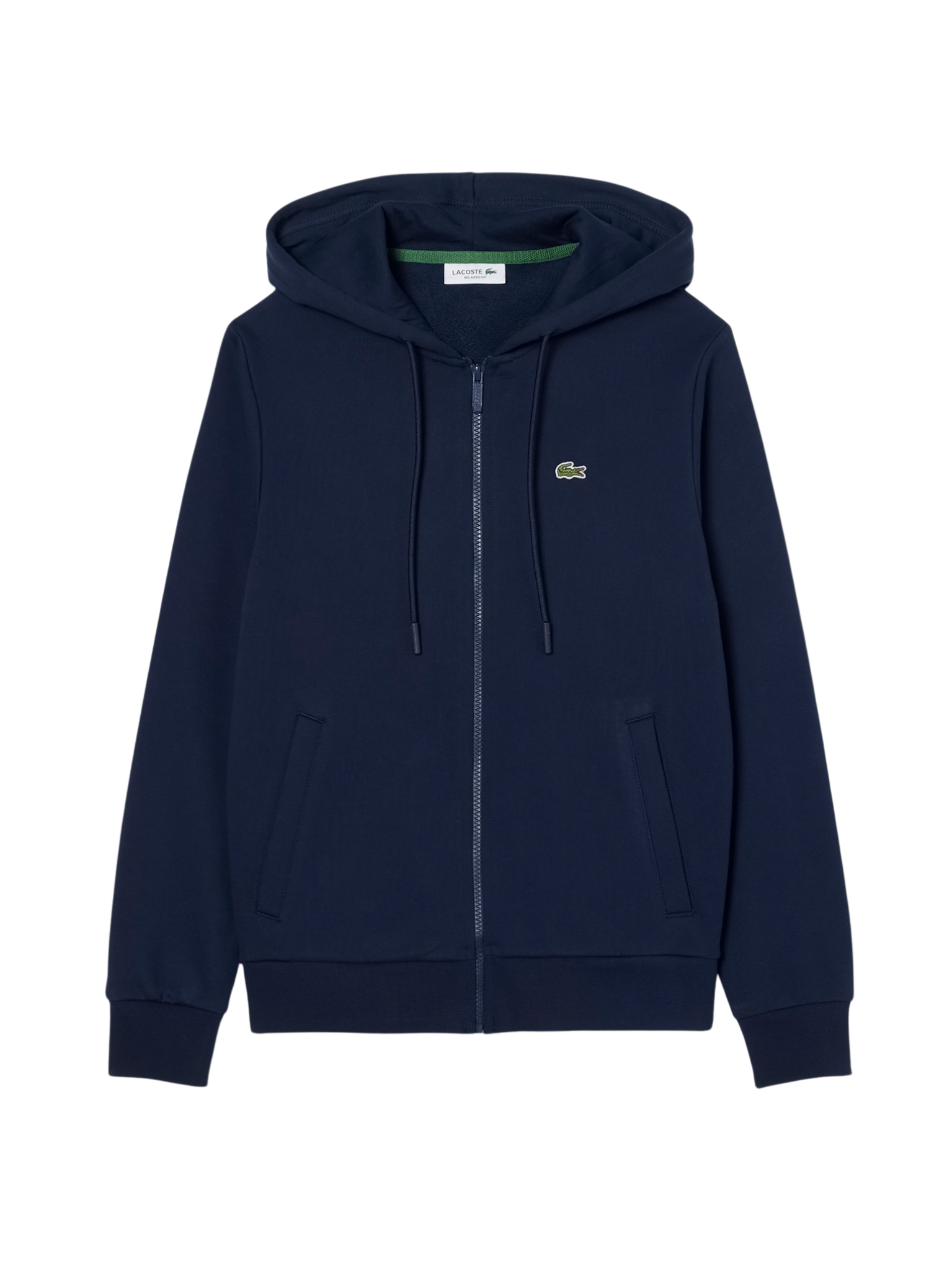 LACOSTE WOMEN Zipped Fleece Hoodie Midnight Blue