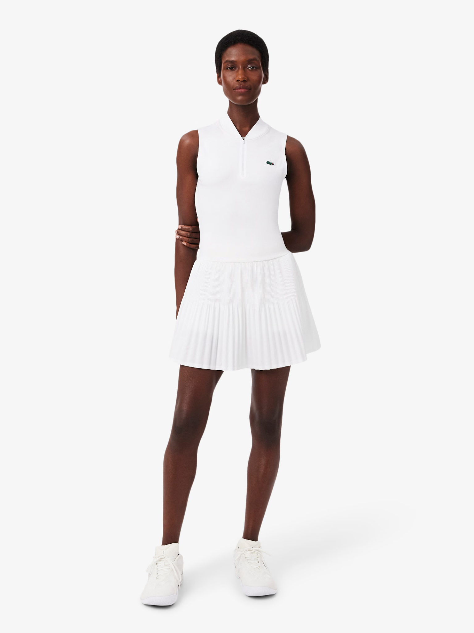 LACOSTE WOMEN Ultra Dry Stretch Tennis Dress with Liner White