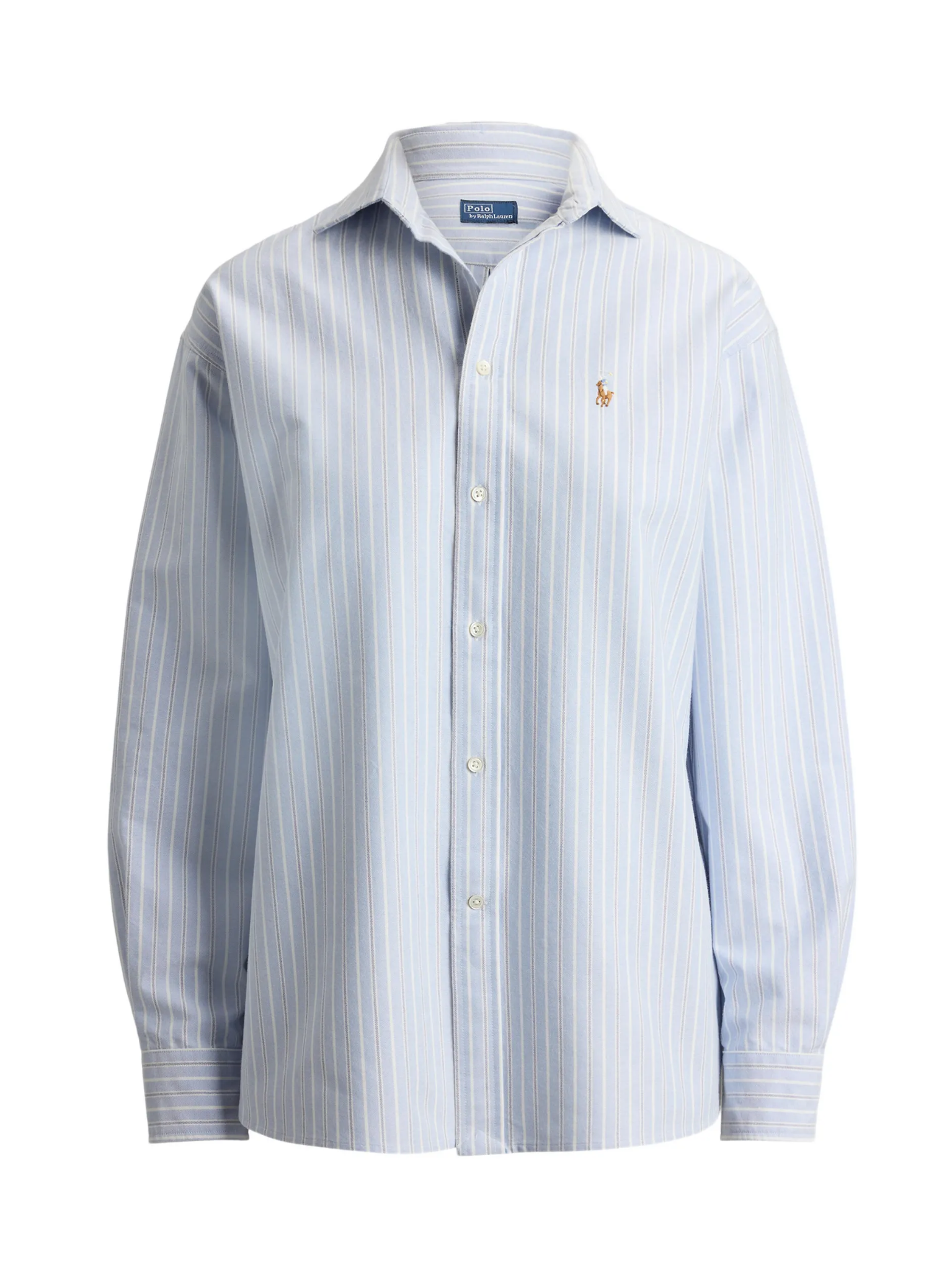 RALPH LAUREN WOMEN Relaxed Fit Cotton Oxford Shirt Blue/Multicolour