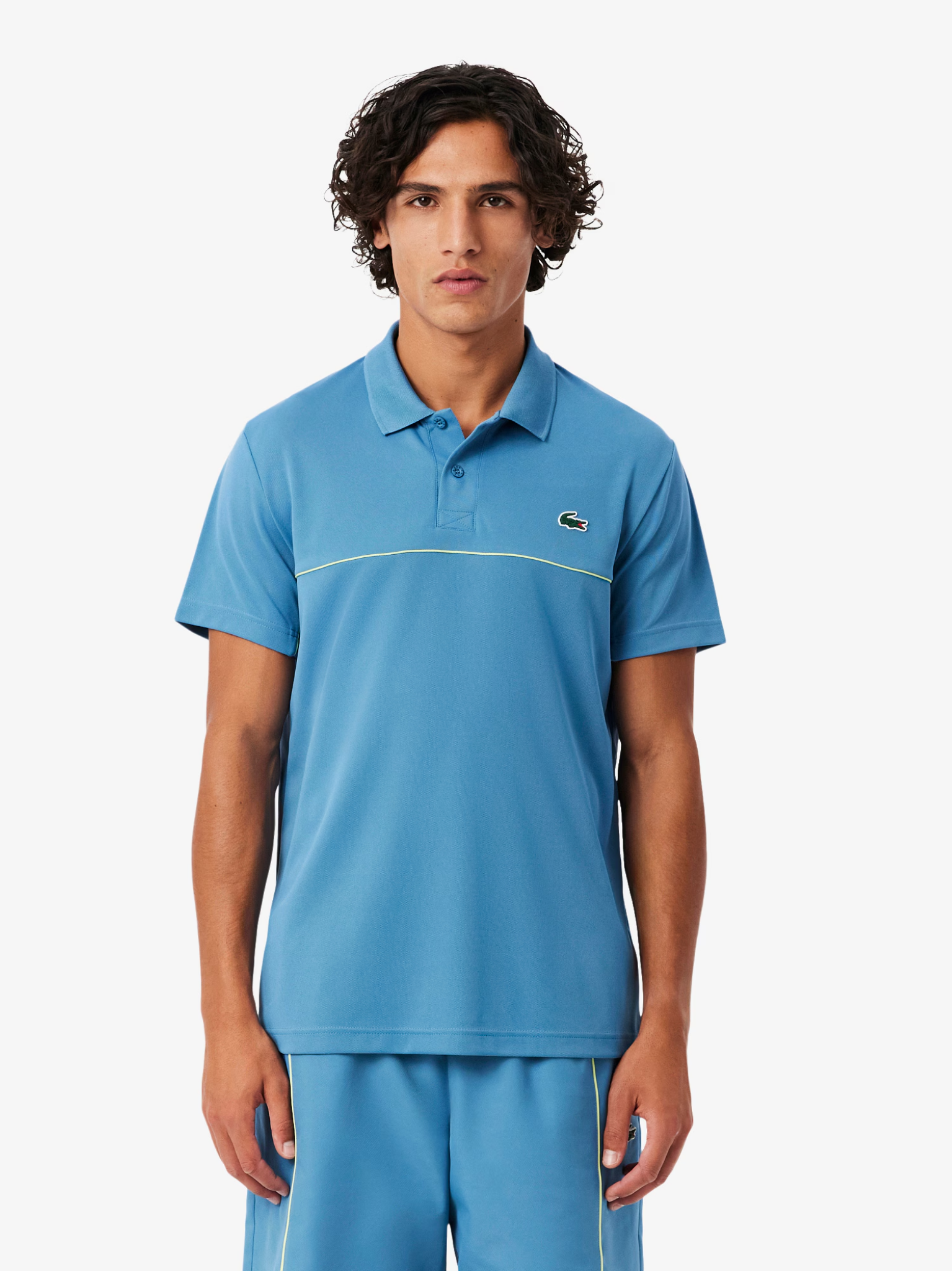 LACOSTE Sport Ultra Dry Trim Accent Polo Shirt Sky Blue