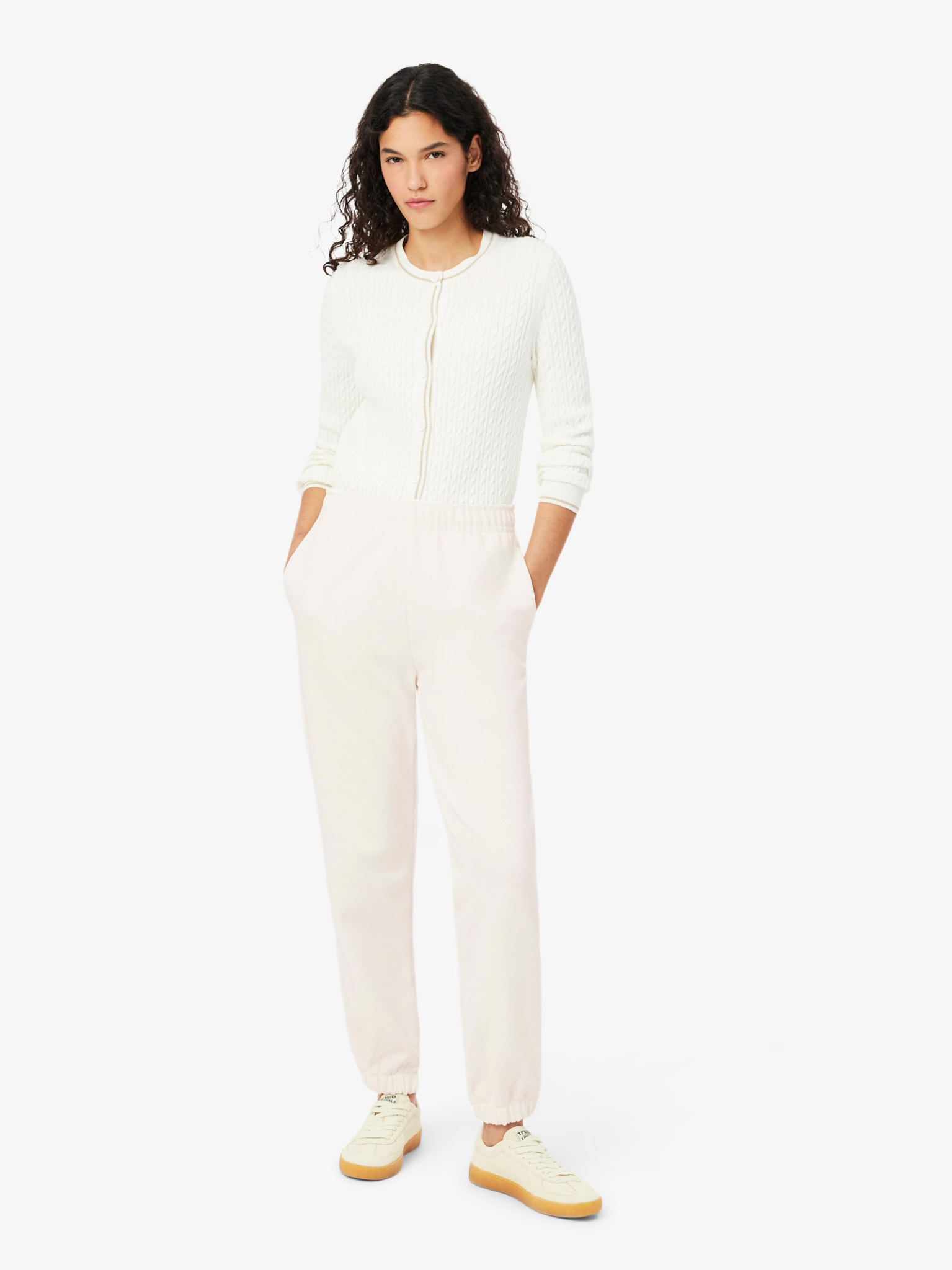 LACOSTE WOMEN Piqué Sweatpants White