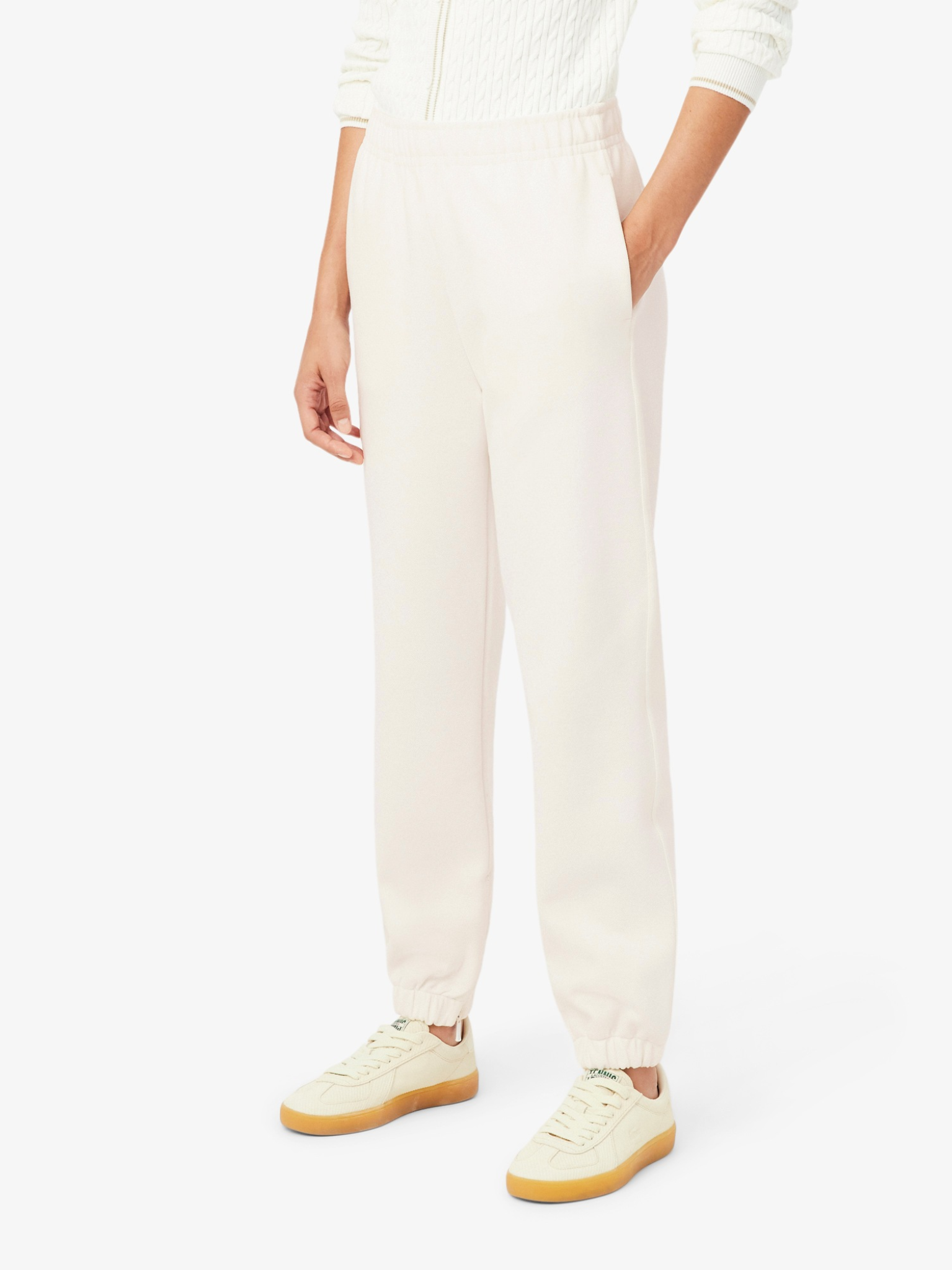 LACOSTE WOMEN Piqué Sweatpants White