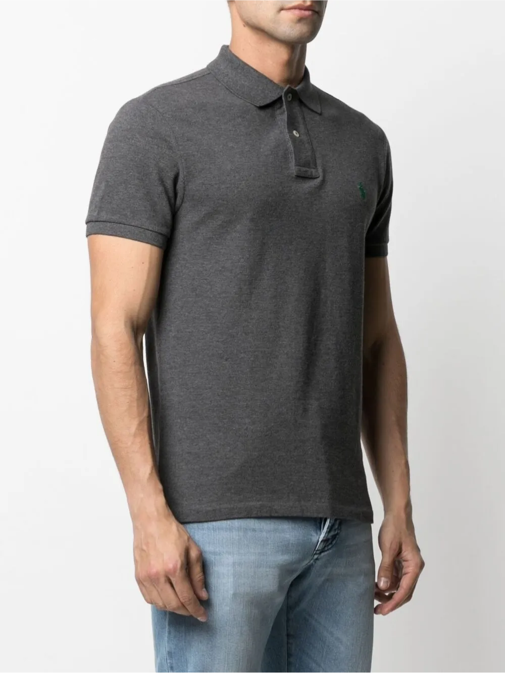 RALPH LAUREN Slim Fit Mesh Polo Shirt Barclay Heather