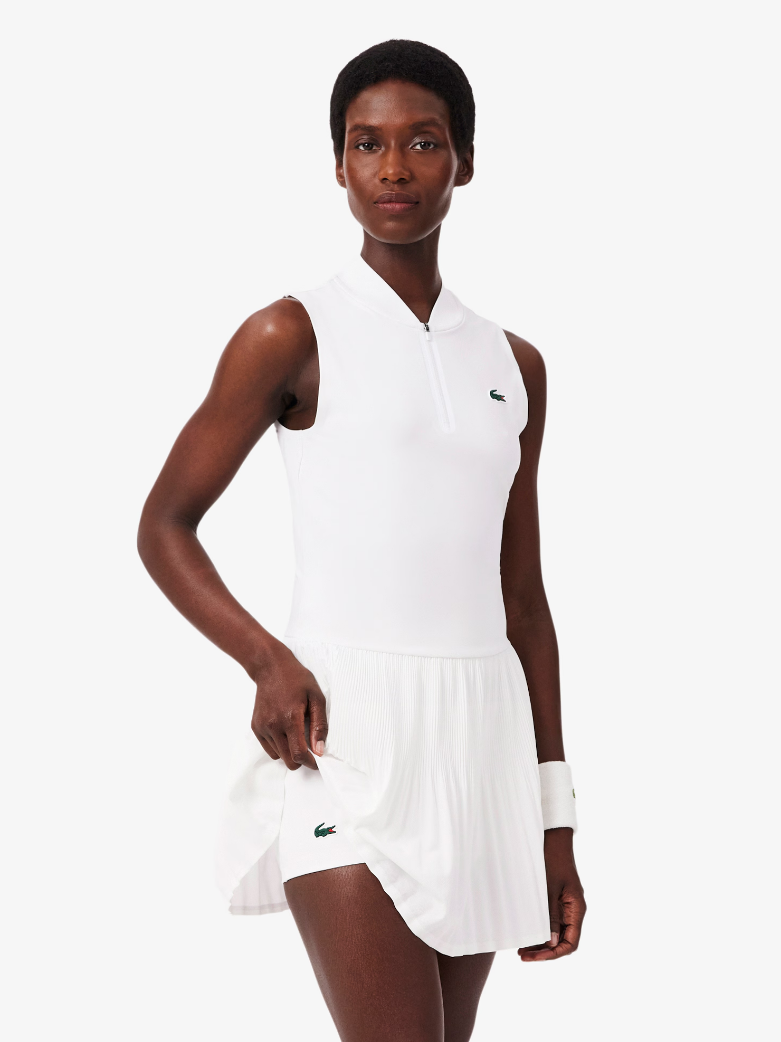 LACOSTE WOMEN Ultra Dry Stretch Tennis Dress with Liner White