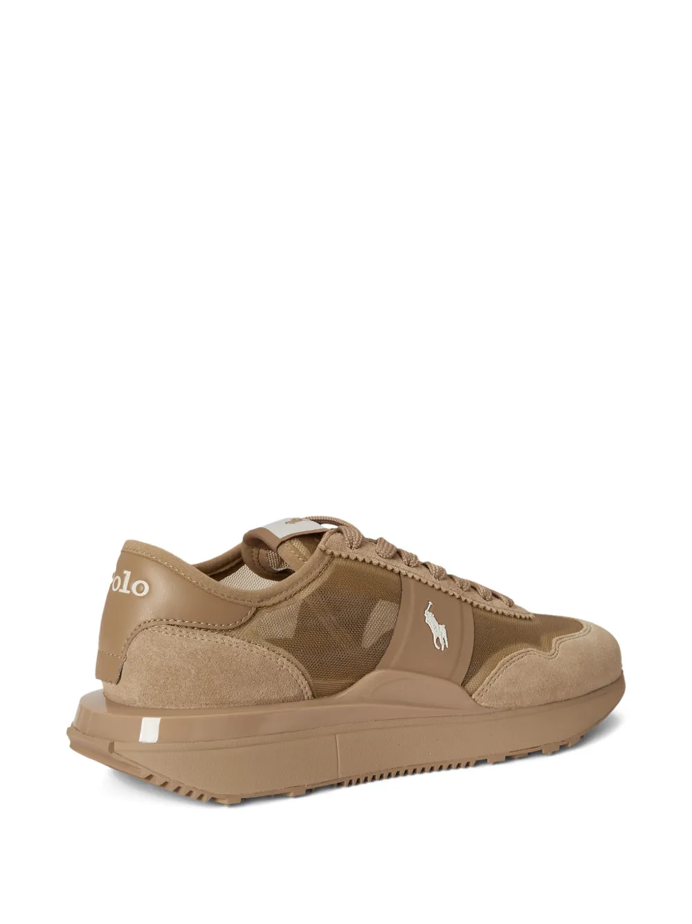 RALPH LAUREN Train 89 Mesh-Suede Sneakers Cafe Tan