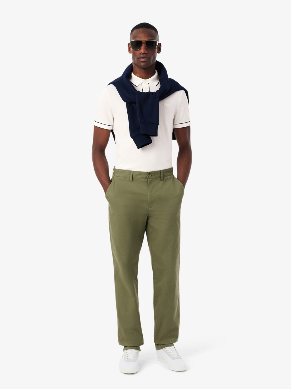 LACOSTE Regular Fit Paris Stretch Piqué Polo Shirt White