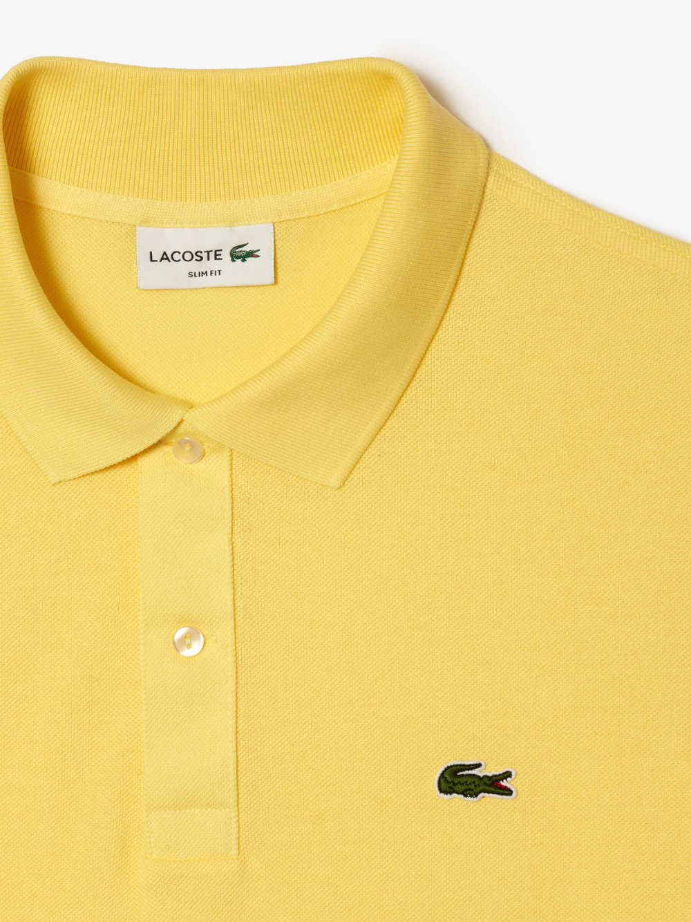 LACOSTE Slim Fit L.12.12 Piqué Polo Shirt Pastel Yellow