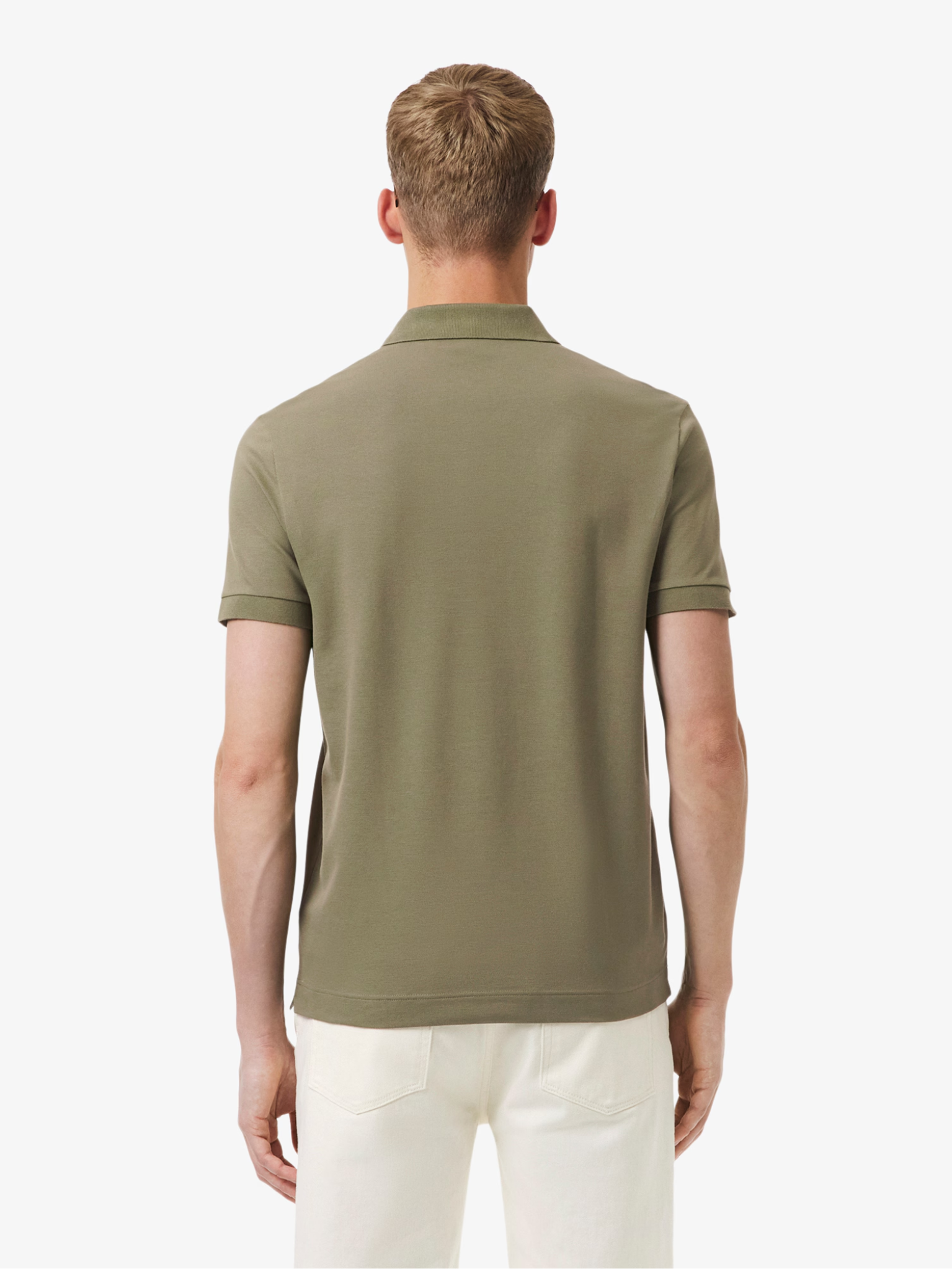 LACOSTE Regular Fit Paris Stretch Piqué Polo Shirt Khaki Green