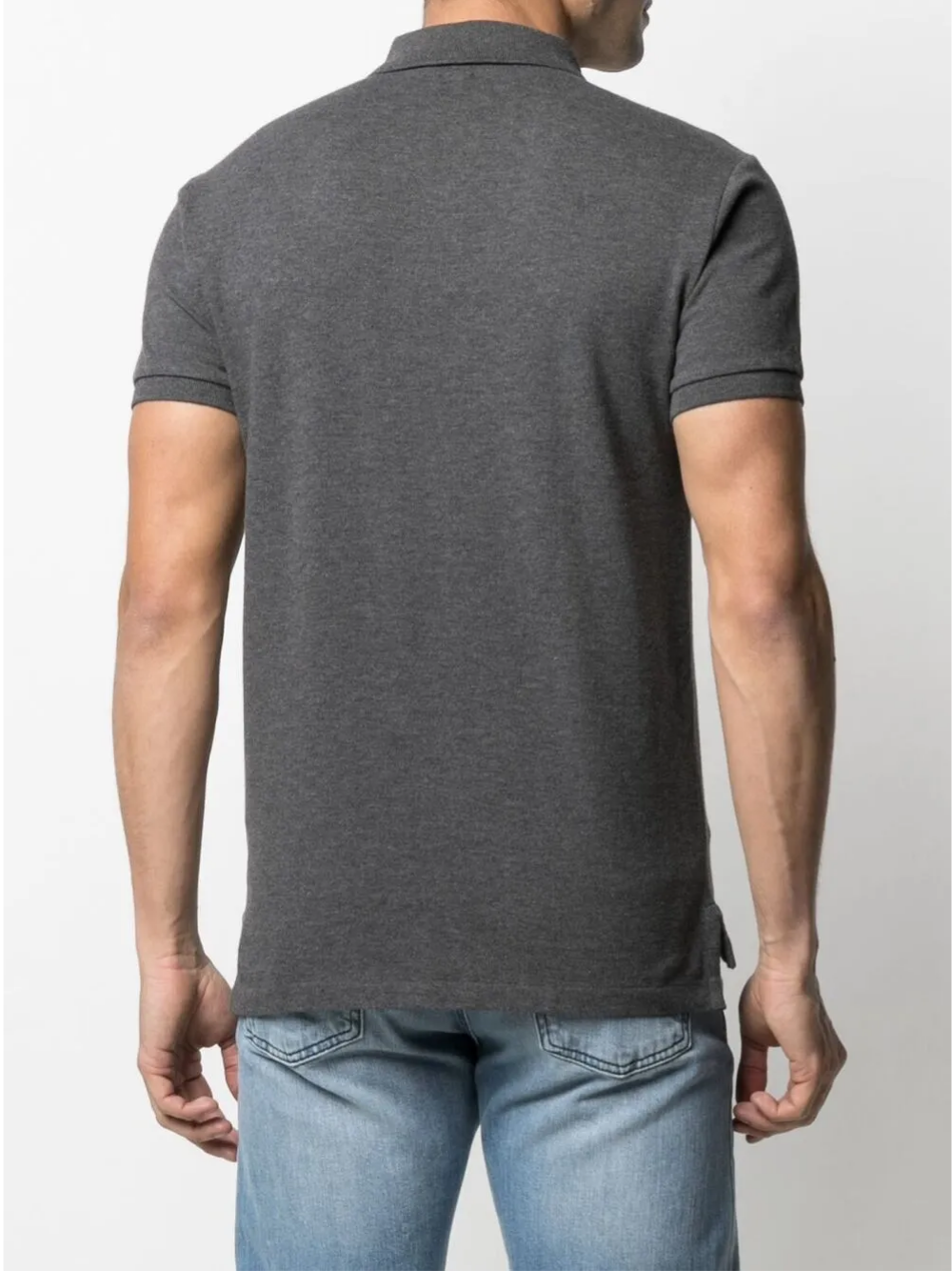 RALPH LAUREN Slim Fit Mesh Polo Shirt Barclay Heather